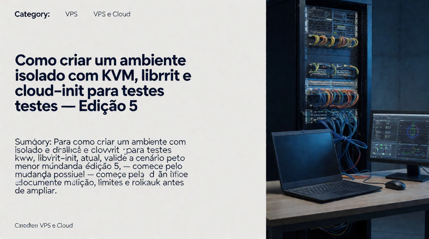 Infraestrutura de servidores e cloud: Como criar um ambiente isolado com KVM, libvirt e cloud-init para testes: guia de decisão