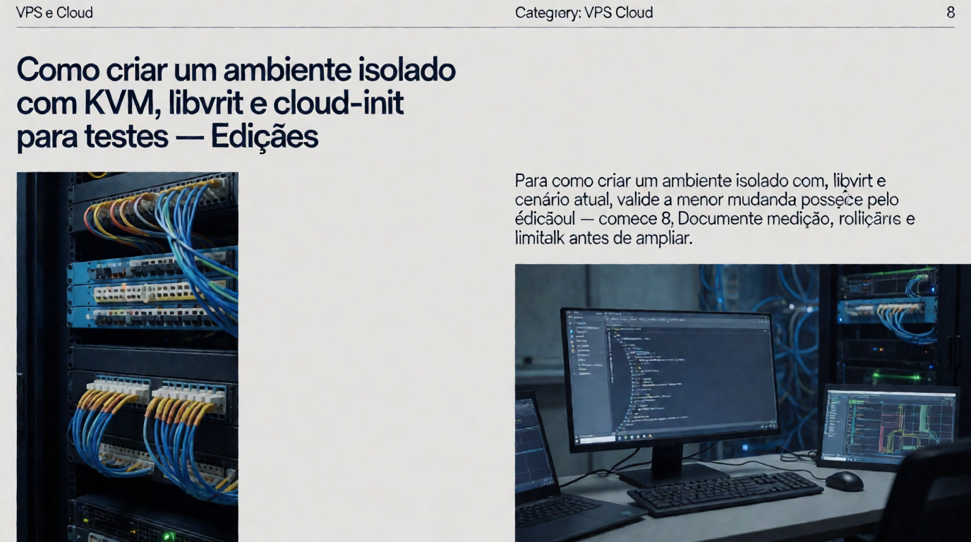 Infraestrutura de servidores e cloud: Como criar um ambiente isolado com KVM, libvirt e cloud-init para testes: segurança e limites