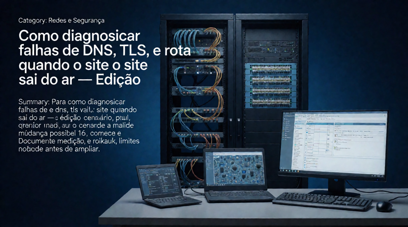 Infraestrutura de servidores e cloud: Como diagnosticar falhas de DNS, TLS e rota quando o site sai do ar: segurança e limites