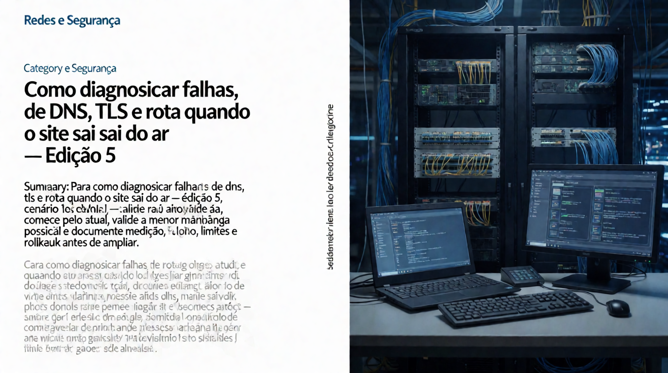 Infraestrutura de servidores e cloud: Como diagnosticar falhas de DNS, TLS e rota quando o site sai do ar: validação em laboratório