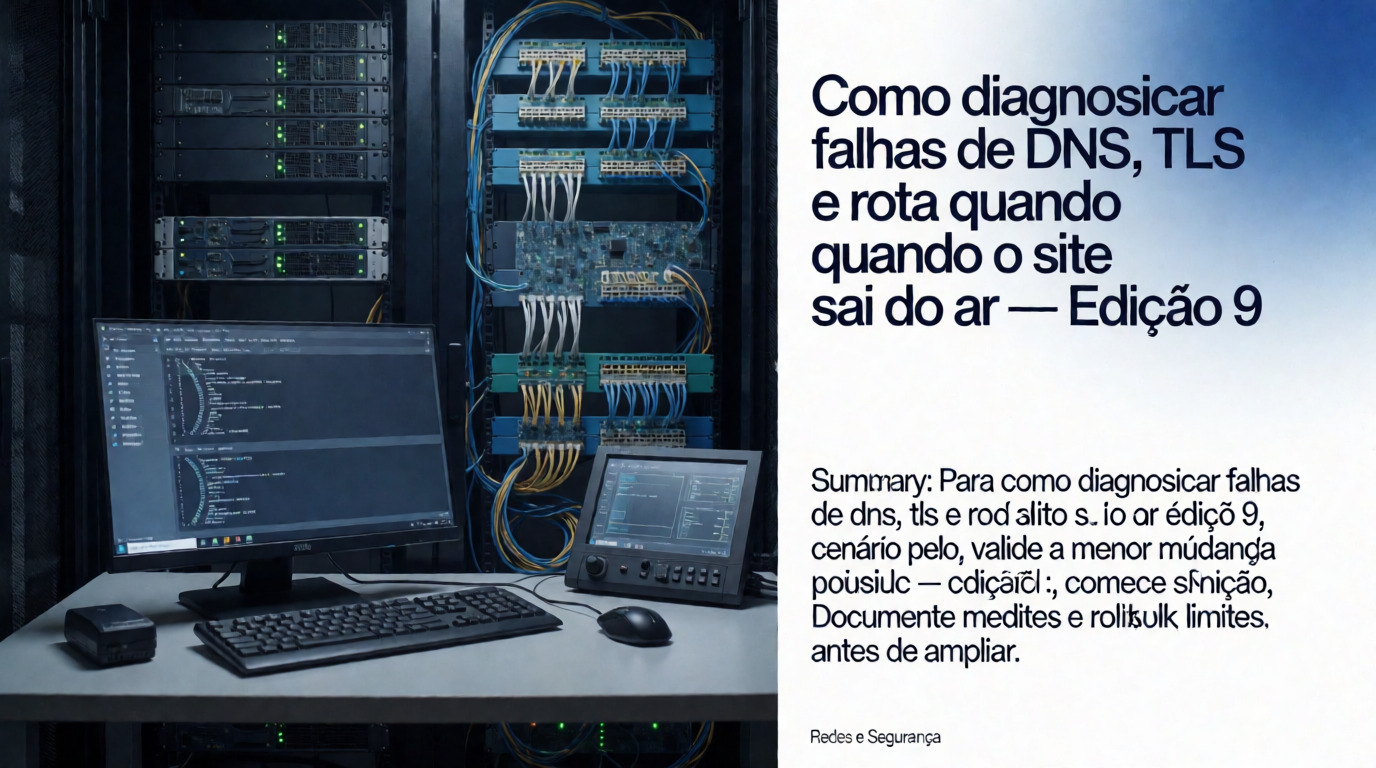 Infraestrutura de servidores e cloud: Como diagnosticar falhas de DNS, TLS e rota quando o site sai do ar