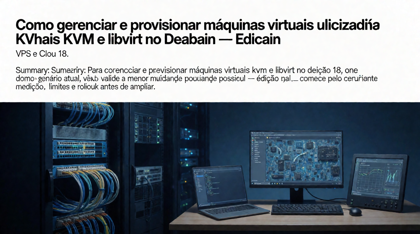 Infraestrutura de servidores e cloud: Como gerenciar e provisionar máquinas virtuais utilizando KVM e libvirt no Debian: como medir antes de mudar