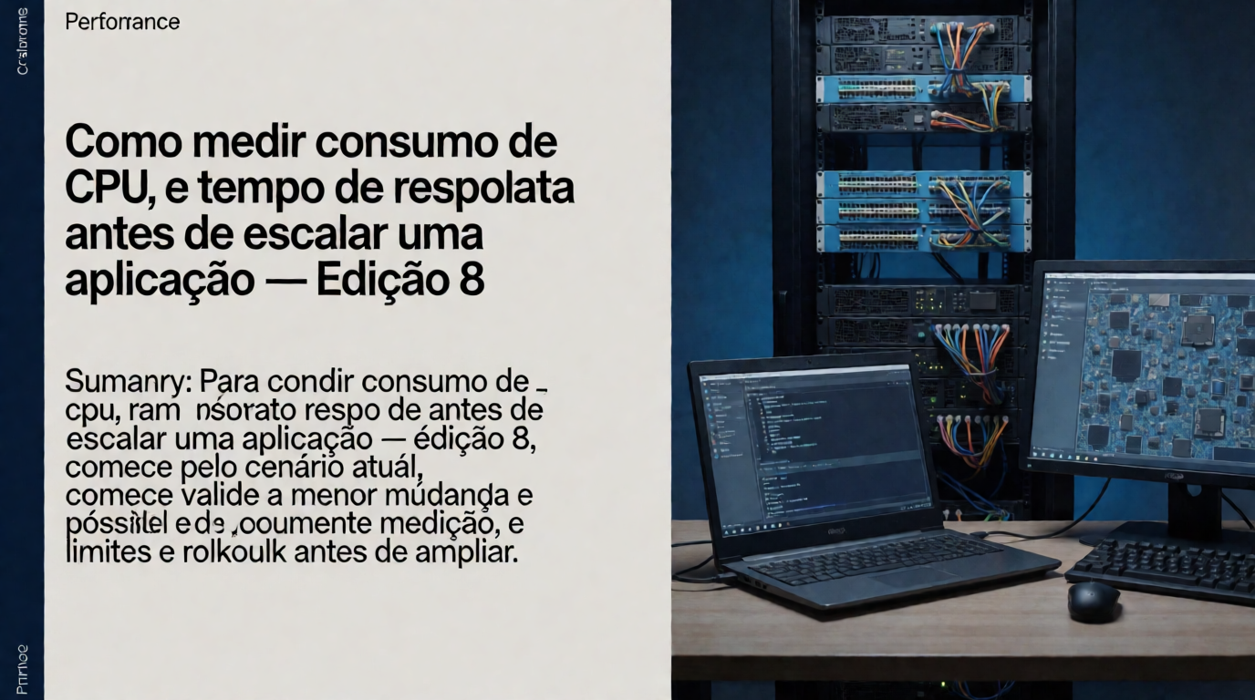 Infraestrutura de servidores e cloud: Como medir consumo de CPU, RAM e tempo de resposta antes de escalar uma aplicação: validação em laboratório