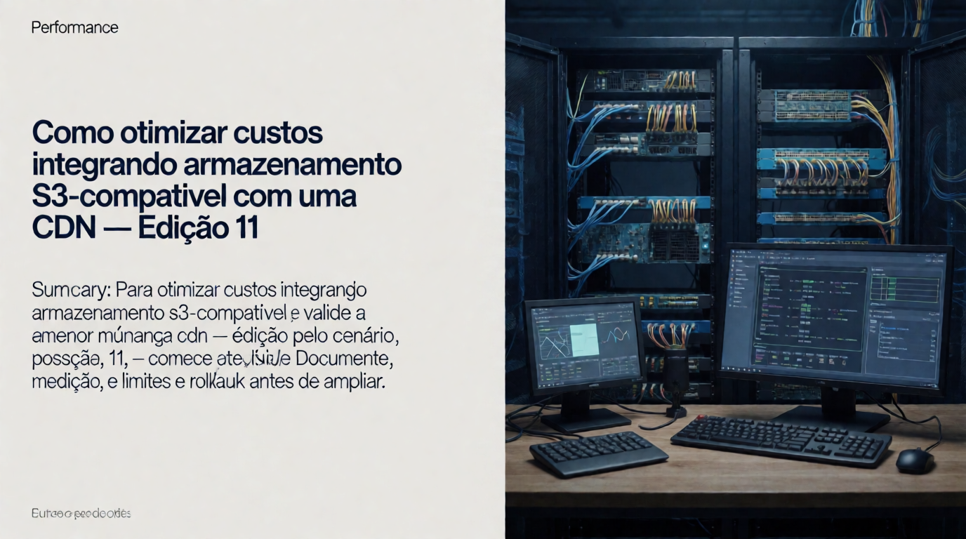 Infraestrutura de servidores e cloud: Como otimizar custos integrando armazenamento S3-compatível com uma CDN: para equipes pequenas