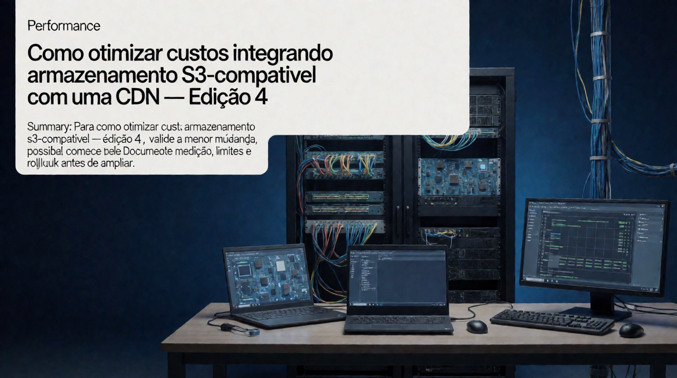 Infraestrutura de servidores e cloud: Como otimizar custos integrando armazenamento S3-compatível com uma CDN: monitoramento e alertas