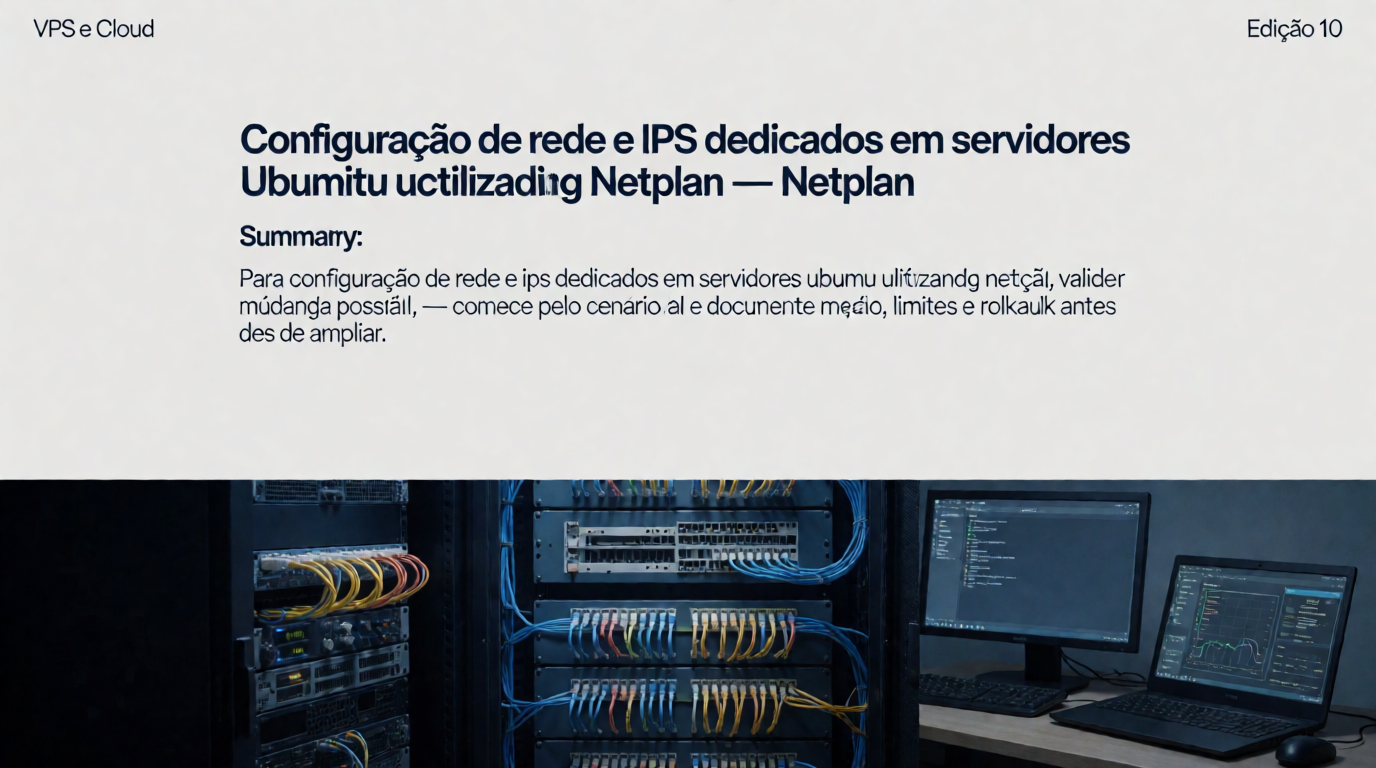 Infraestrutura de servidores e cloud: Configuração de rede e IPs dedicados em servidores Ubuntu utilizando Netplan: com exemplos práticos