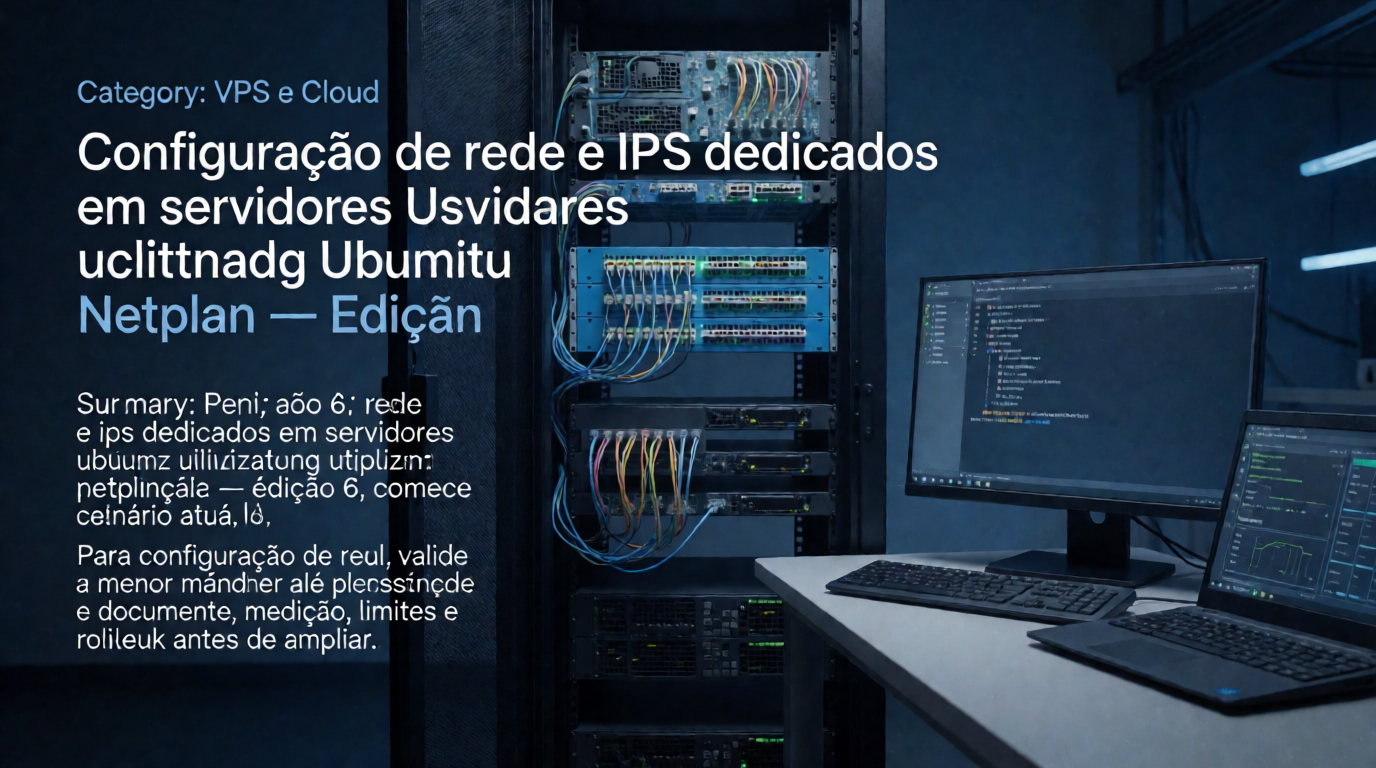 Infraestrutura de servidores e cloud: Configuração de rede e IPs dedicados em servidores Ubuntu utilizando Netplan: como medir antes de mudar